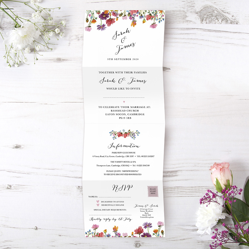 'Wild Floral' Folded Invite Sample