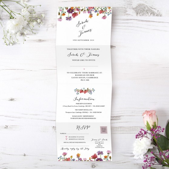 'Wild Floral' Folded Invite Sample