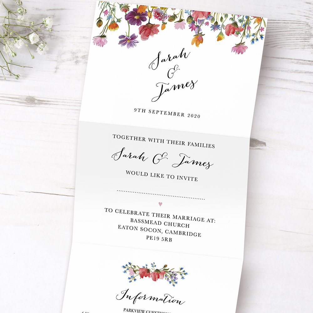 'Wild Floral' Folded Invite Sample