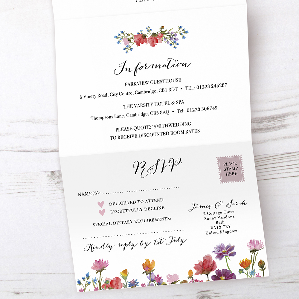 'Wild Floral' Folded Invite Sample