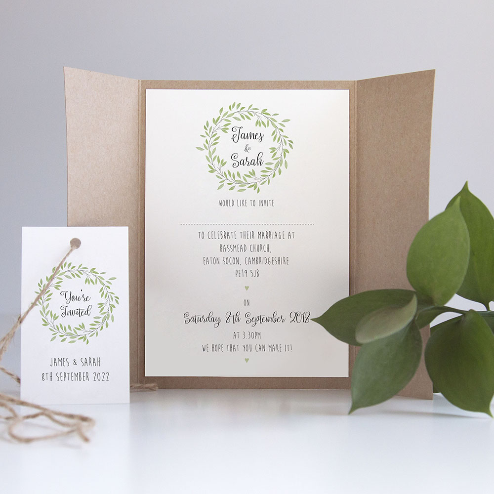 'Autumn Green' Gatefold Invite Sample