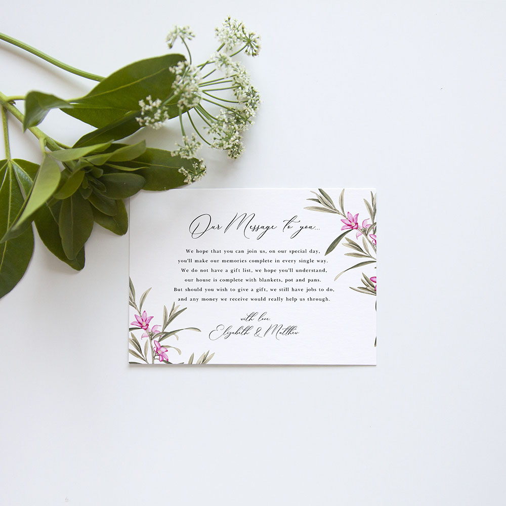 'Pink Botanical' Gatefold Invite