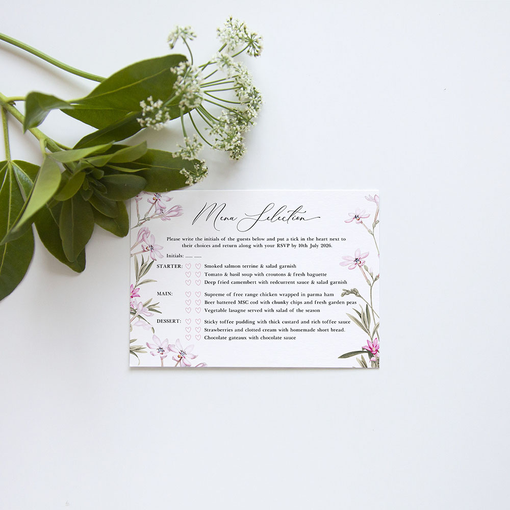 'Pink Botanical' Gatefold Invite