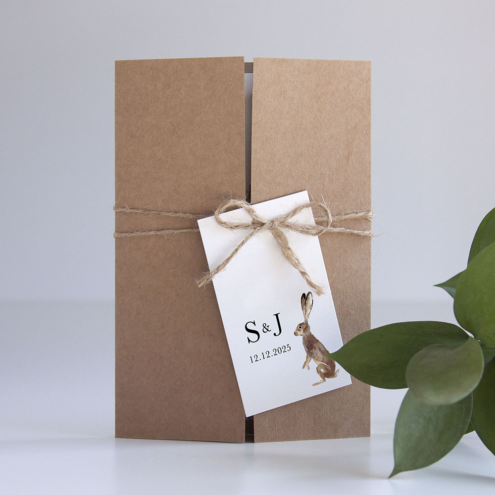 'Christmas Hare' Gatefold Invite