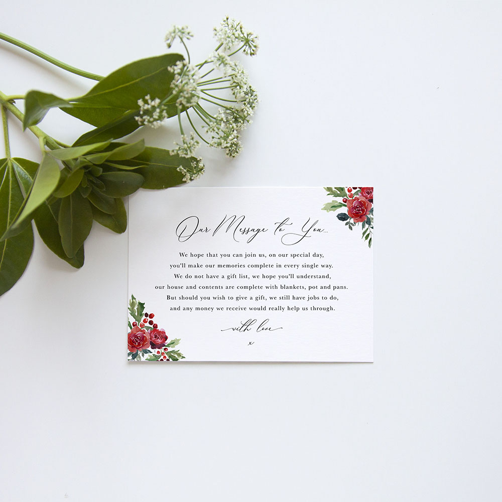 'Christmas Holly' Gatefold Invite