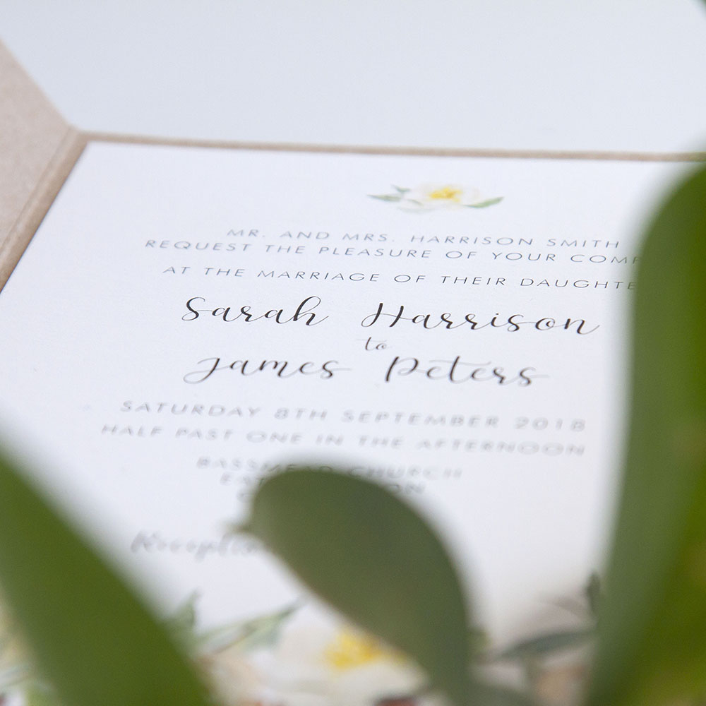 'Dahlia Rose' Gatefold Invite Sample