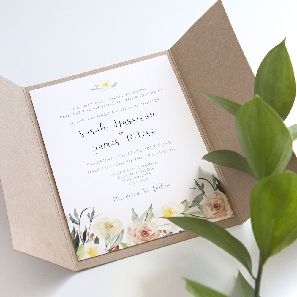 'Dahlia Rose' Gatefold Invite Sample