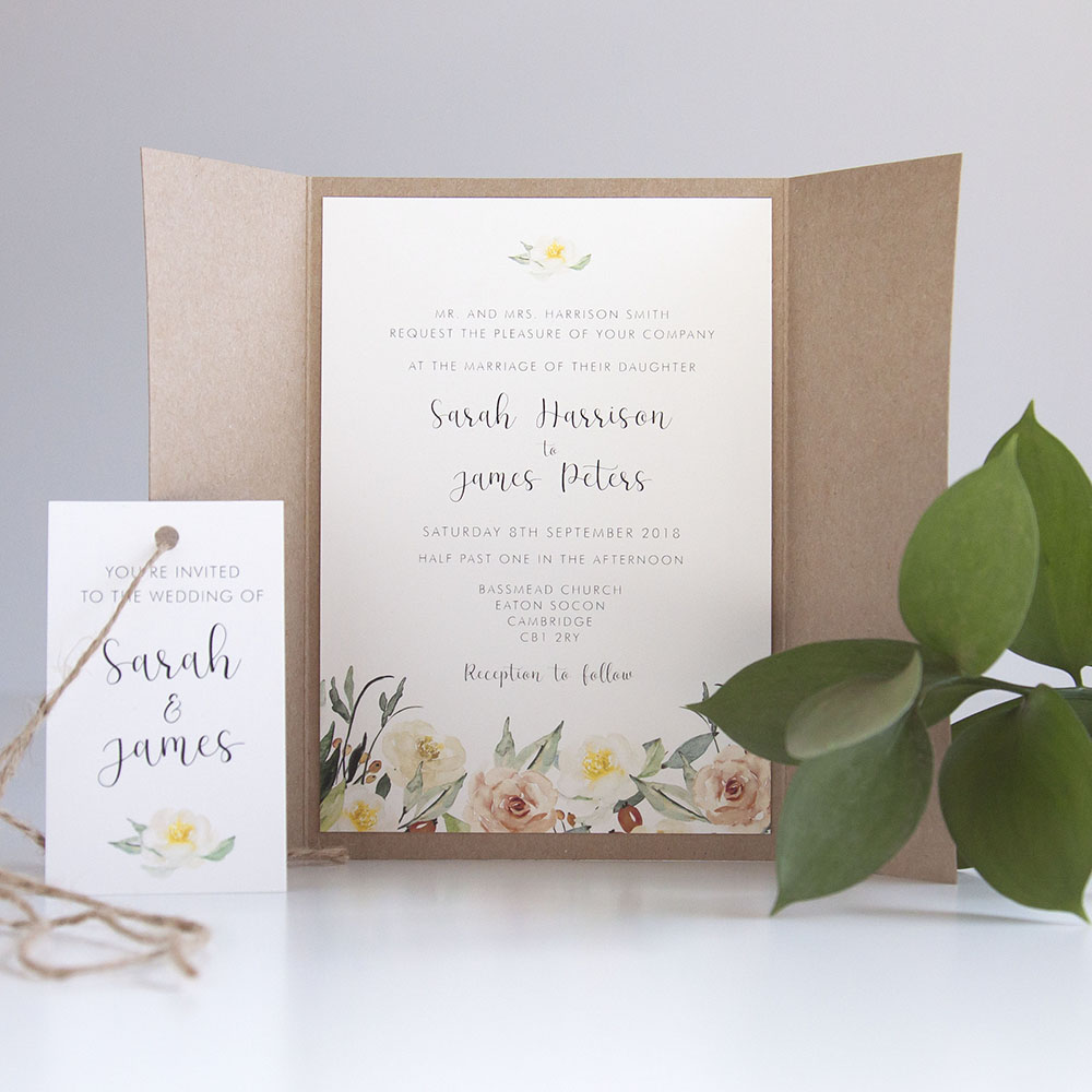 'Dahlia Rose' Gatefold Invite Sample