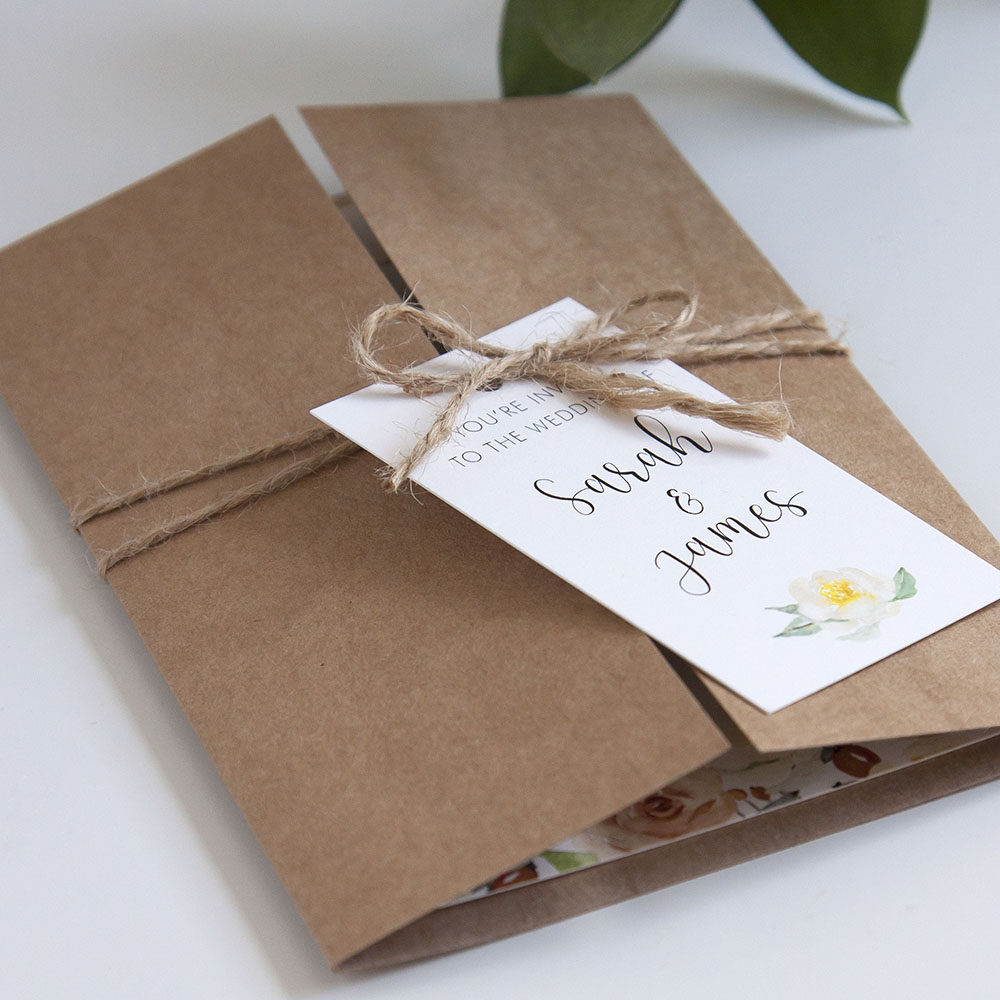 'Dahlia Rose' Gatefold Invite Sample