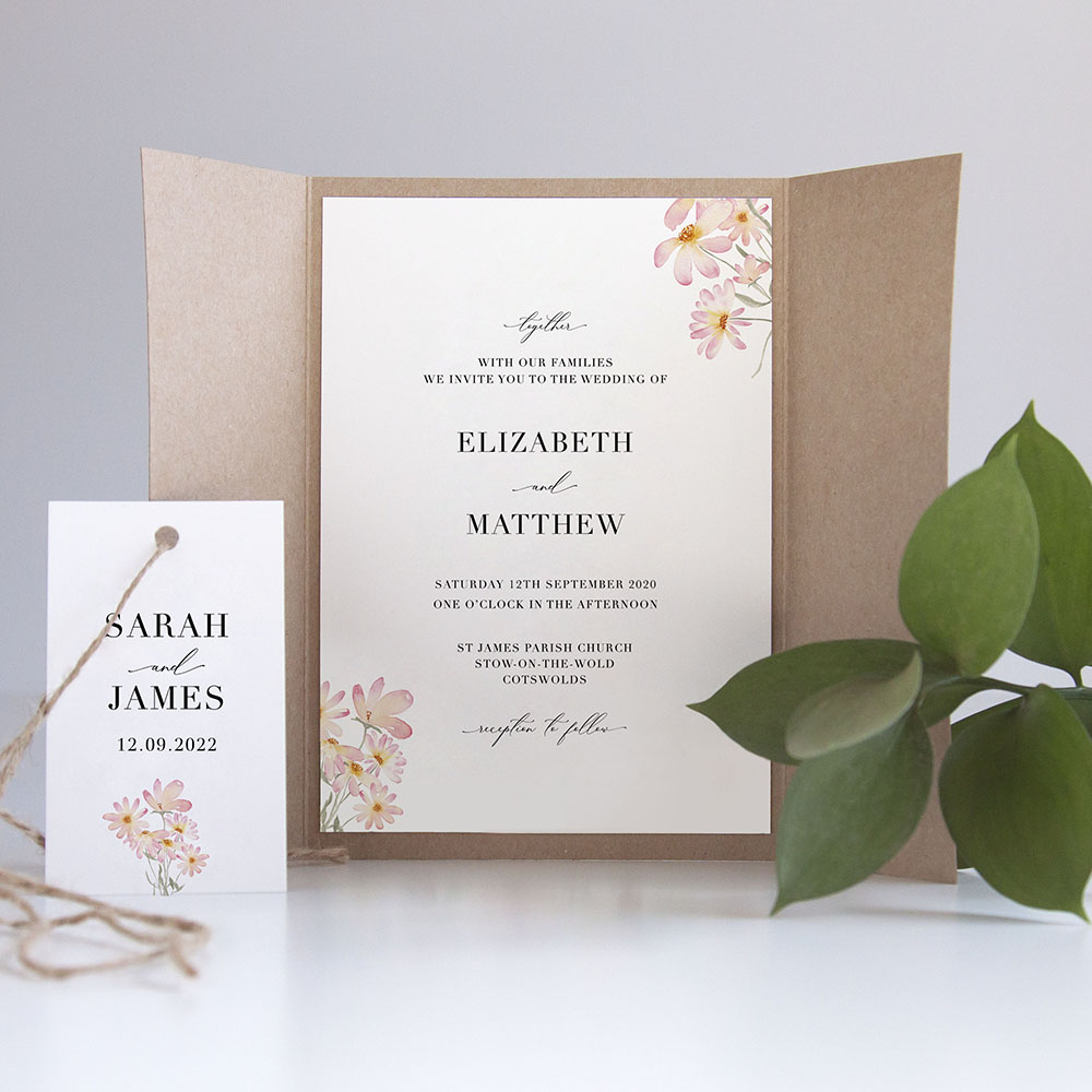 'Daisy Pink' Gatefold Invite