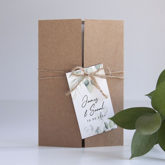 'Dreamy Eucalyptus' Gatefold Wedding Invitation Sample