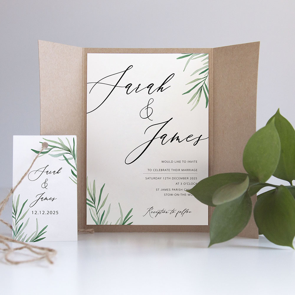'Willow Eucalyptus' Gatefold Invite
