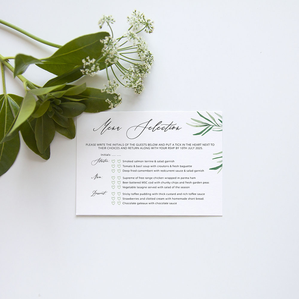 'Willow Eucalyptus' Gatefold Invite
