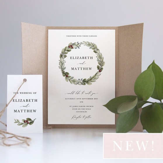 'Winter Berries' Gatefold Invite