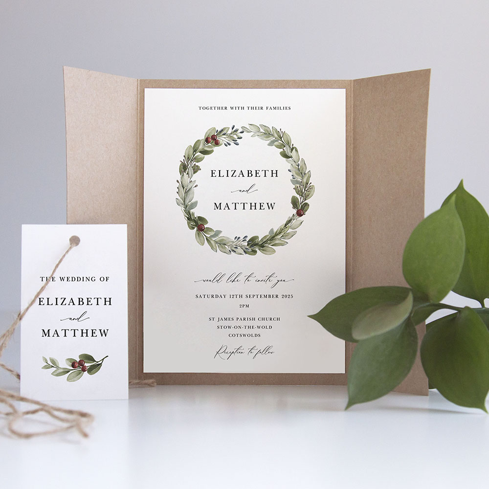 'Winter Berries' Gatefold Invite Sample