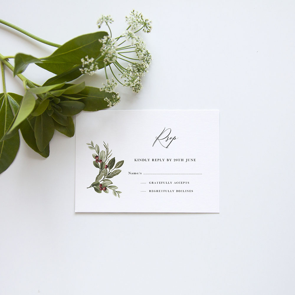 'Winter Berries' Gatefold Invite Sample