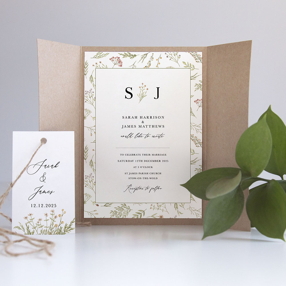 'Woodland Floral' Gatefold Invite Sample
