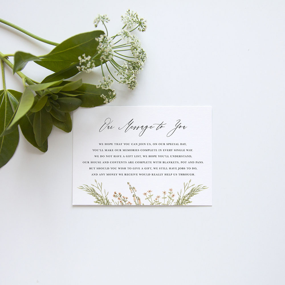 'Woodland Floral' Gatefold Invite Sample