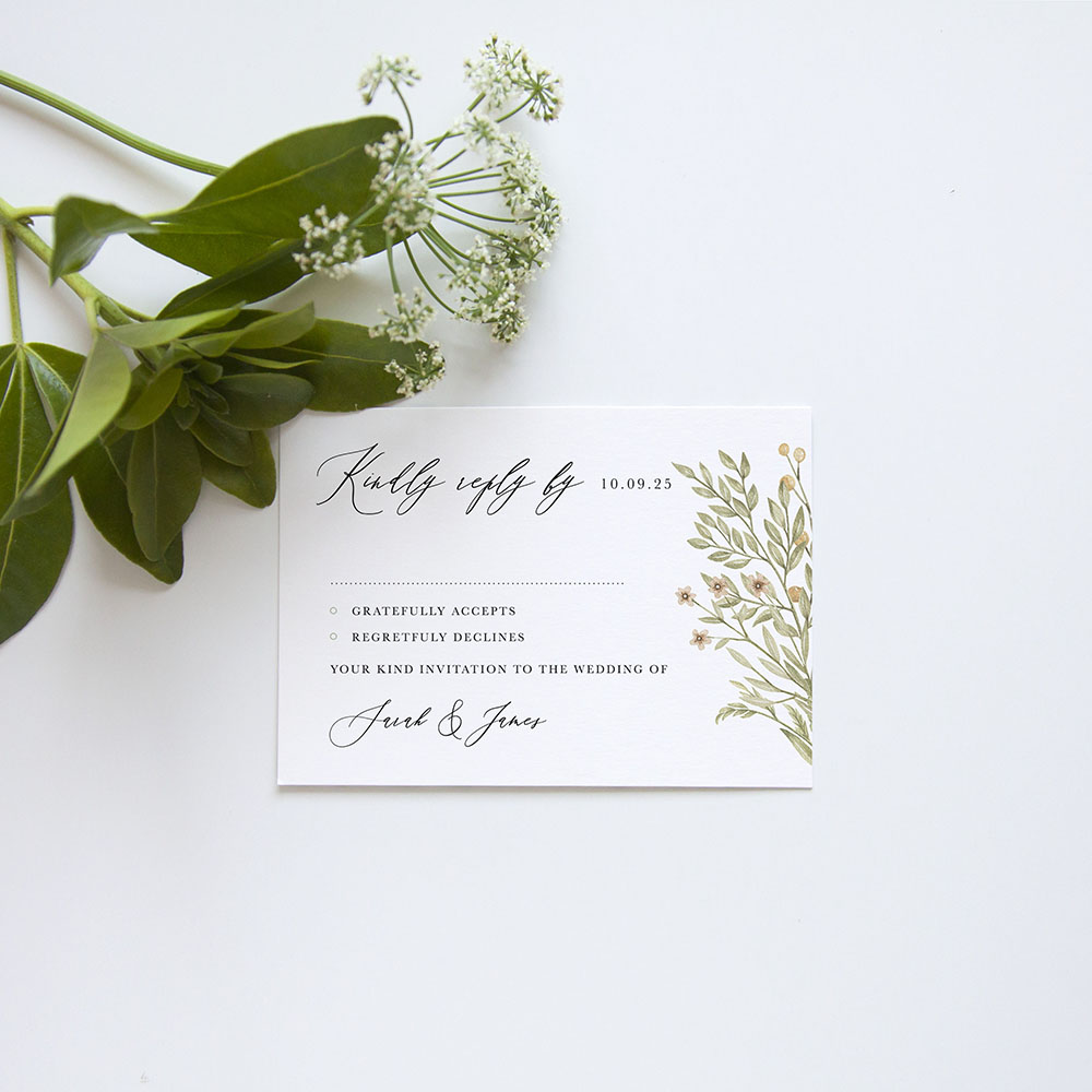 'Woodland Floral' Gatefold Invite Sample