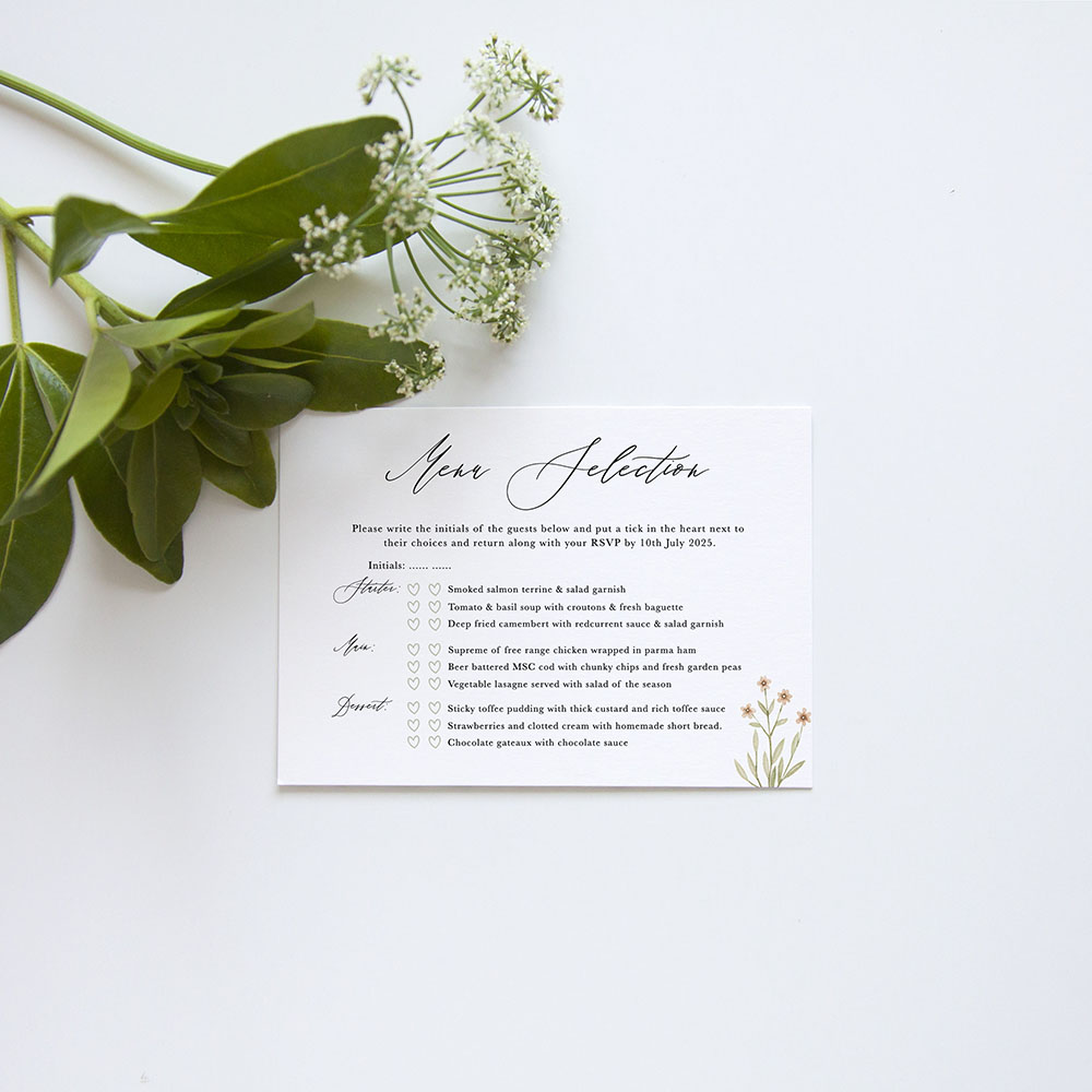 'Woodland Floral' Gatefold Invite Sample