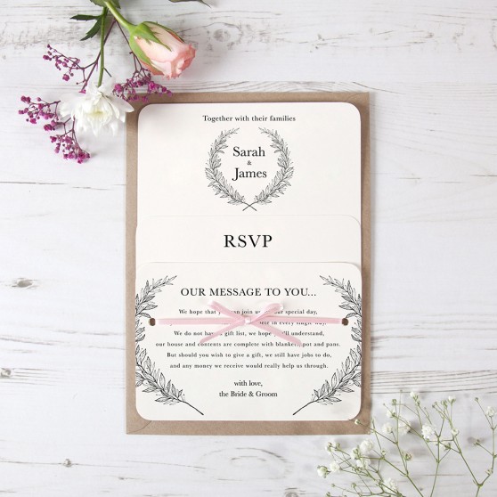 'Alice' Hole-punched Wedding Invitation Sample