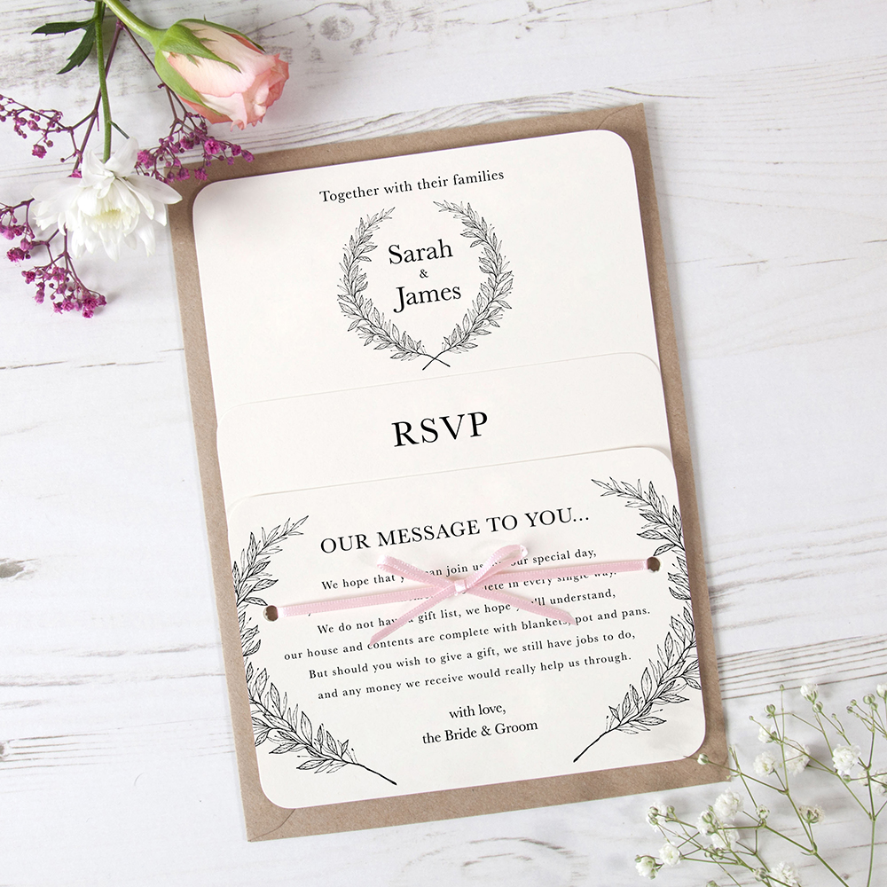 'Alice' Hole-punched Wedding Invitation Sample