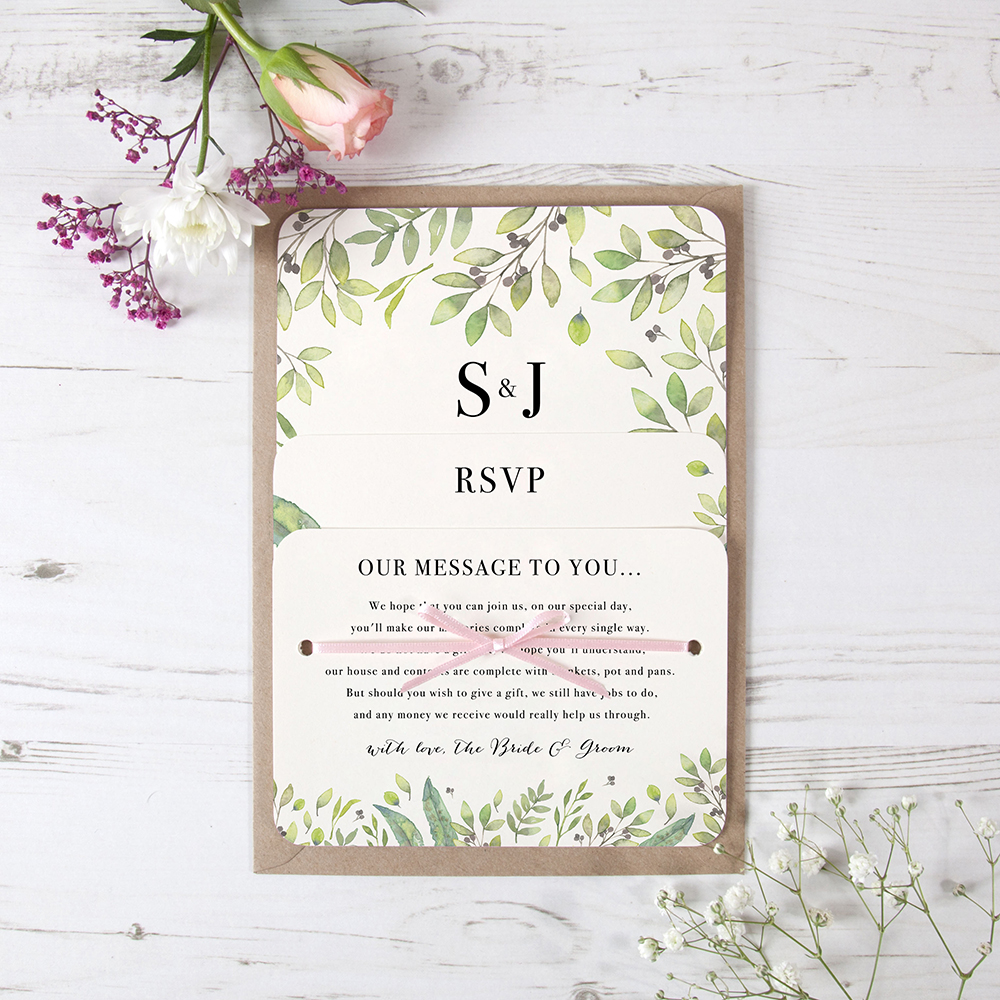 'Arabella' Hole-punched Wedding Invitation Sample