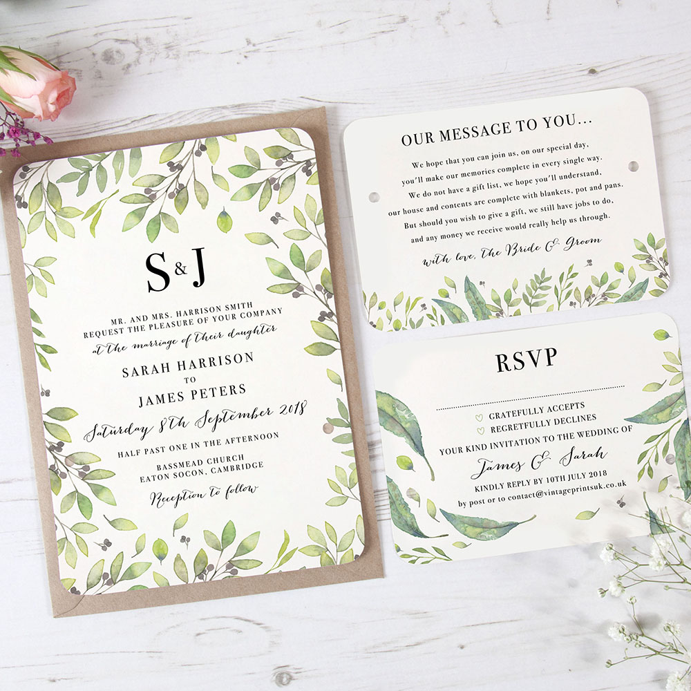 'Arabella' Hole-punched Wedding Invitation Sample