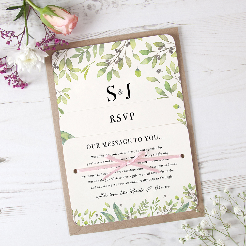 'Arabella' Hole-punched Wedding Invitation Sample