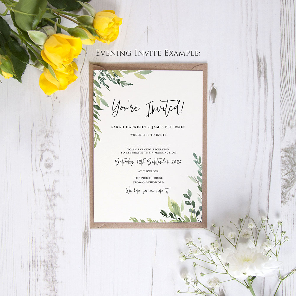 'Back to Nature' Hole-punched Invite Sample