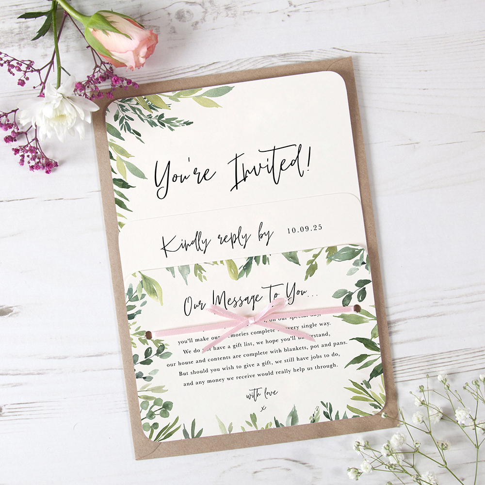 'Back to Nature' Hole-punched Invite Sample