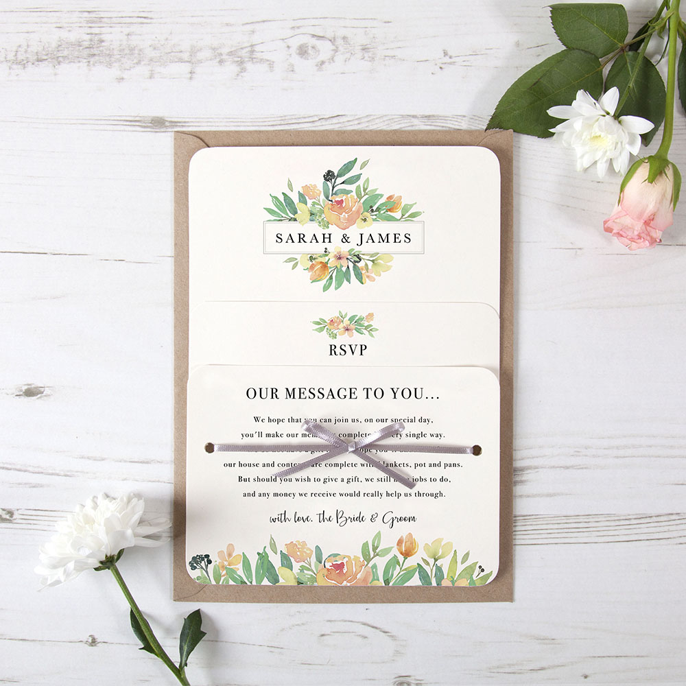 'Bella' Hole-punched Wedding Invitation