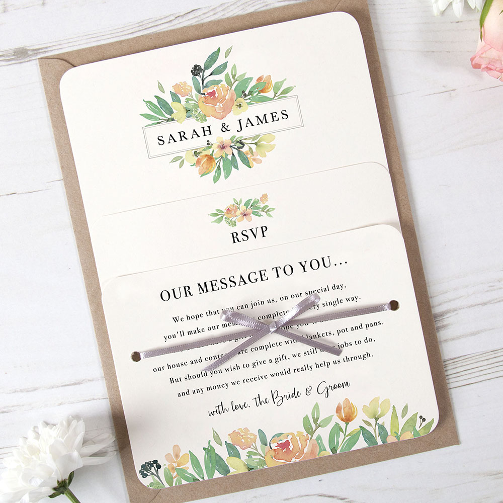 'Bella' Hole-punched Wedding Invitation