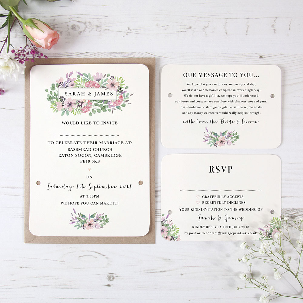 'Chloe' Hole-punched Wedding Invitation