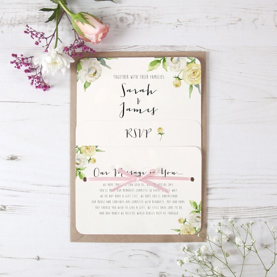 'Daphne' Hole-punched Wedding Invitation Sample