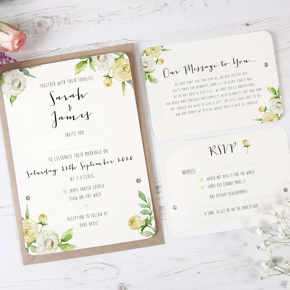 'Daphne' Hole-punched Wedding Invitation Sample