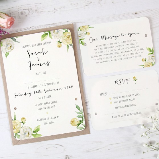 'Daphne' Hole-punched Wedding Invitation