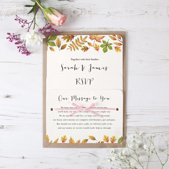 'Dorothy' Hole-punched Wedding Invitation Sample