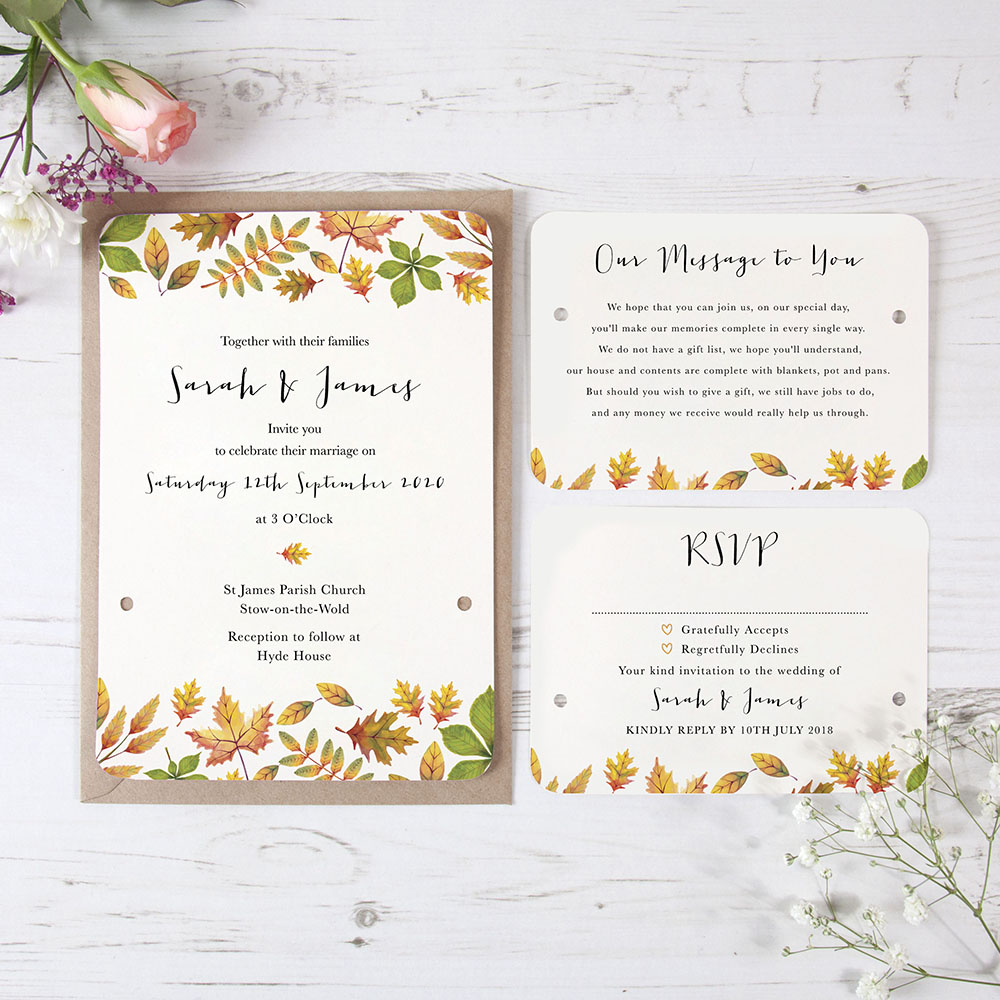 'Dorothy' Hole-punched Wedding Invitation