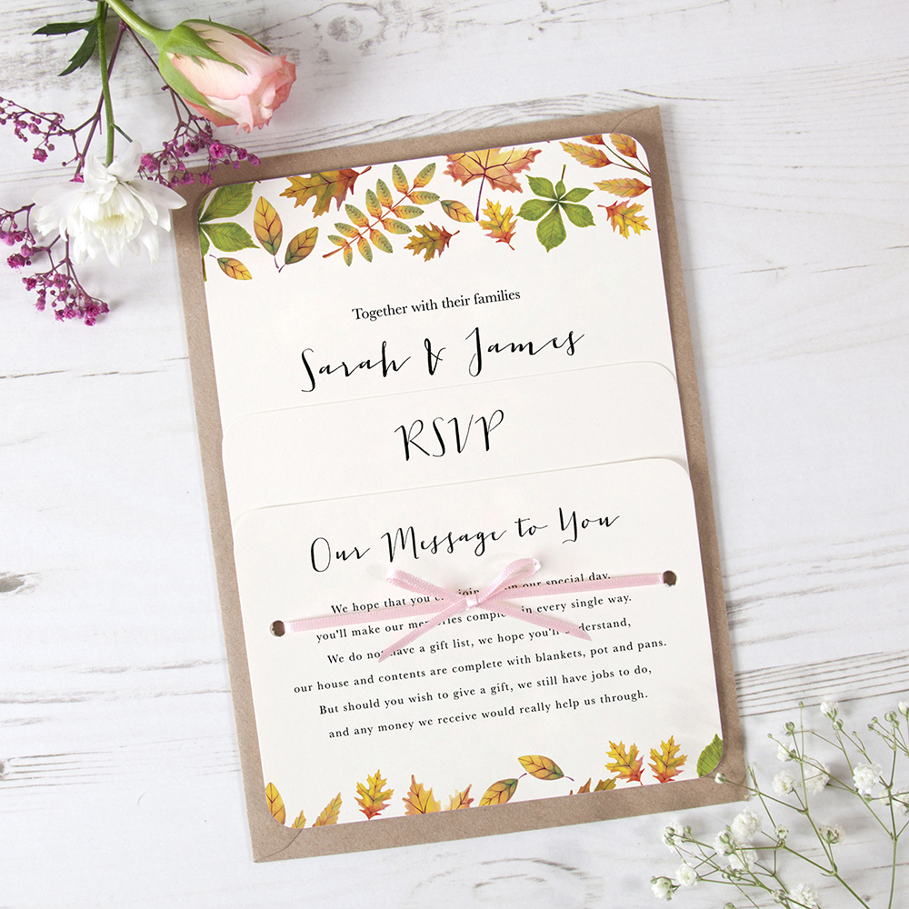 'Dorothy' Hole-punched Wedding Invitation