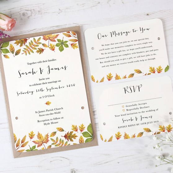 'Dorothy' Hole-punched Wedding Invitation