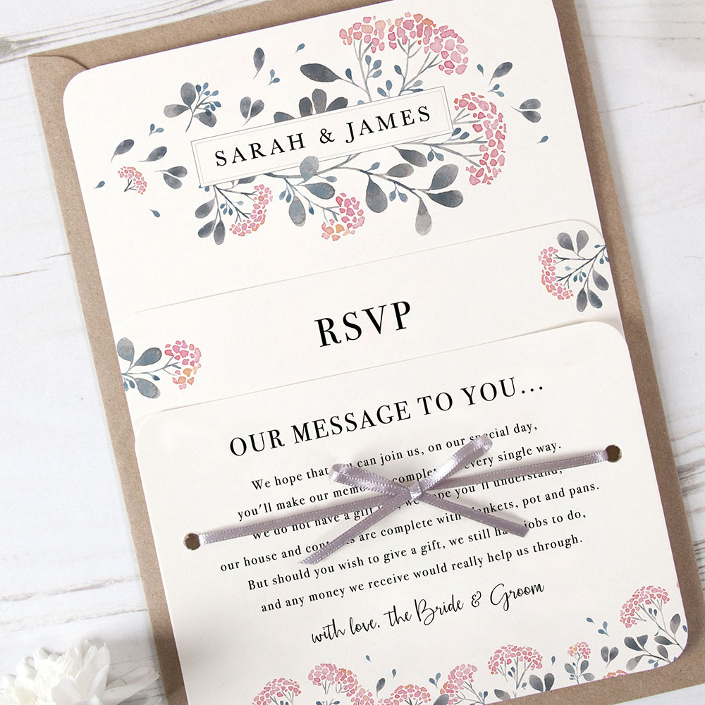 'Felicity' Hole-punched Wedding Invitation Sample