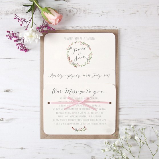 'Genevieve' Hole-punched Wedding Invitation Sample