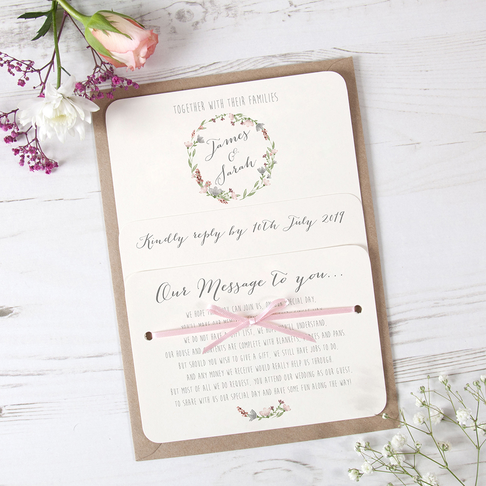 'Genevieve' Hole-punched Wedding Invitation