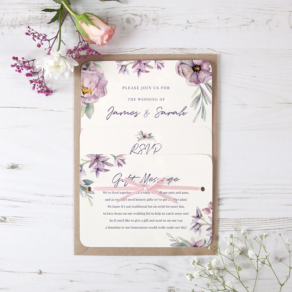 'Henrietta Dawn' Hole-punched Wedding Invitation 