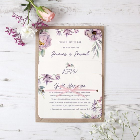 'Henrietta Dawn' Hole-punched Wedding Invitation Sample