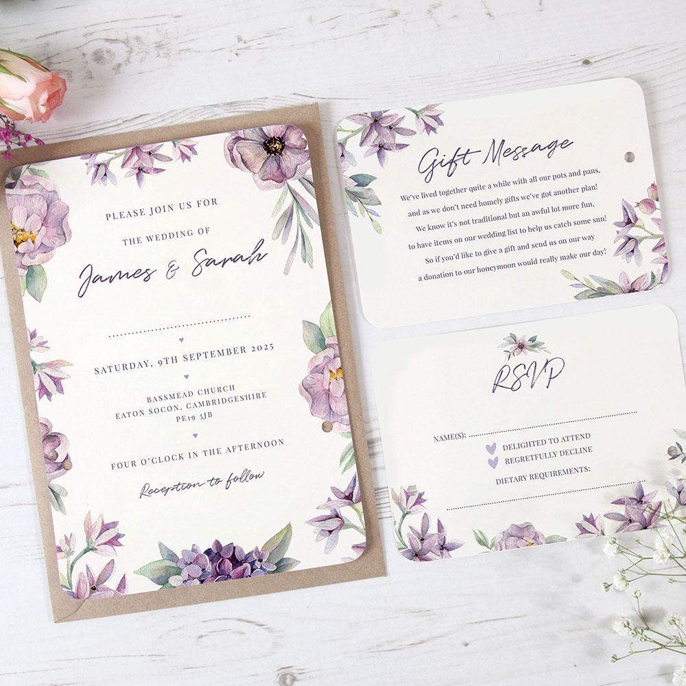 'Henrietta Dawn' Hole-punched Wedding Invitation 