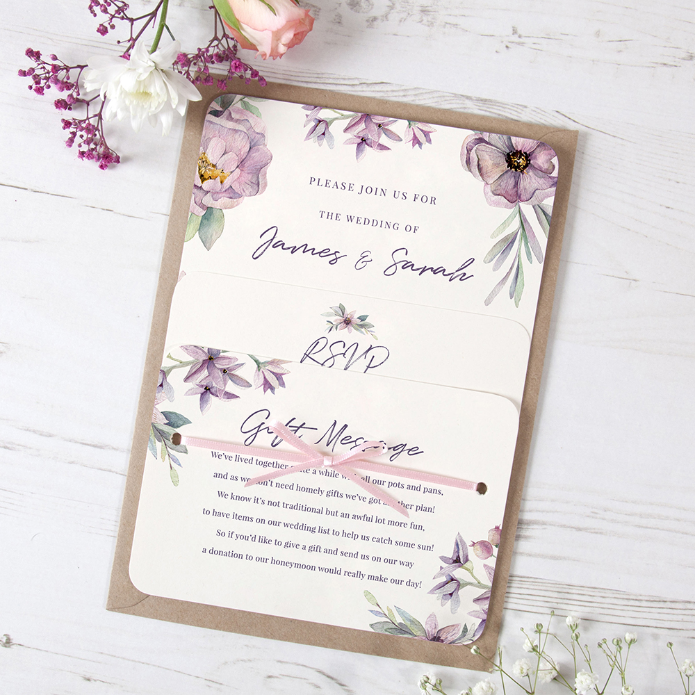 'Henrietta Dawn' Hole-punched Wedding Invitation 