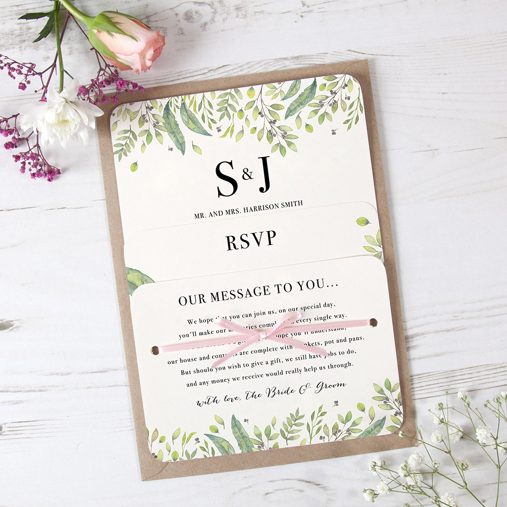 'Imogen' Hole-punched Wedding Invitation