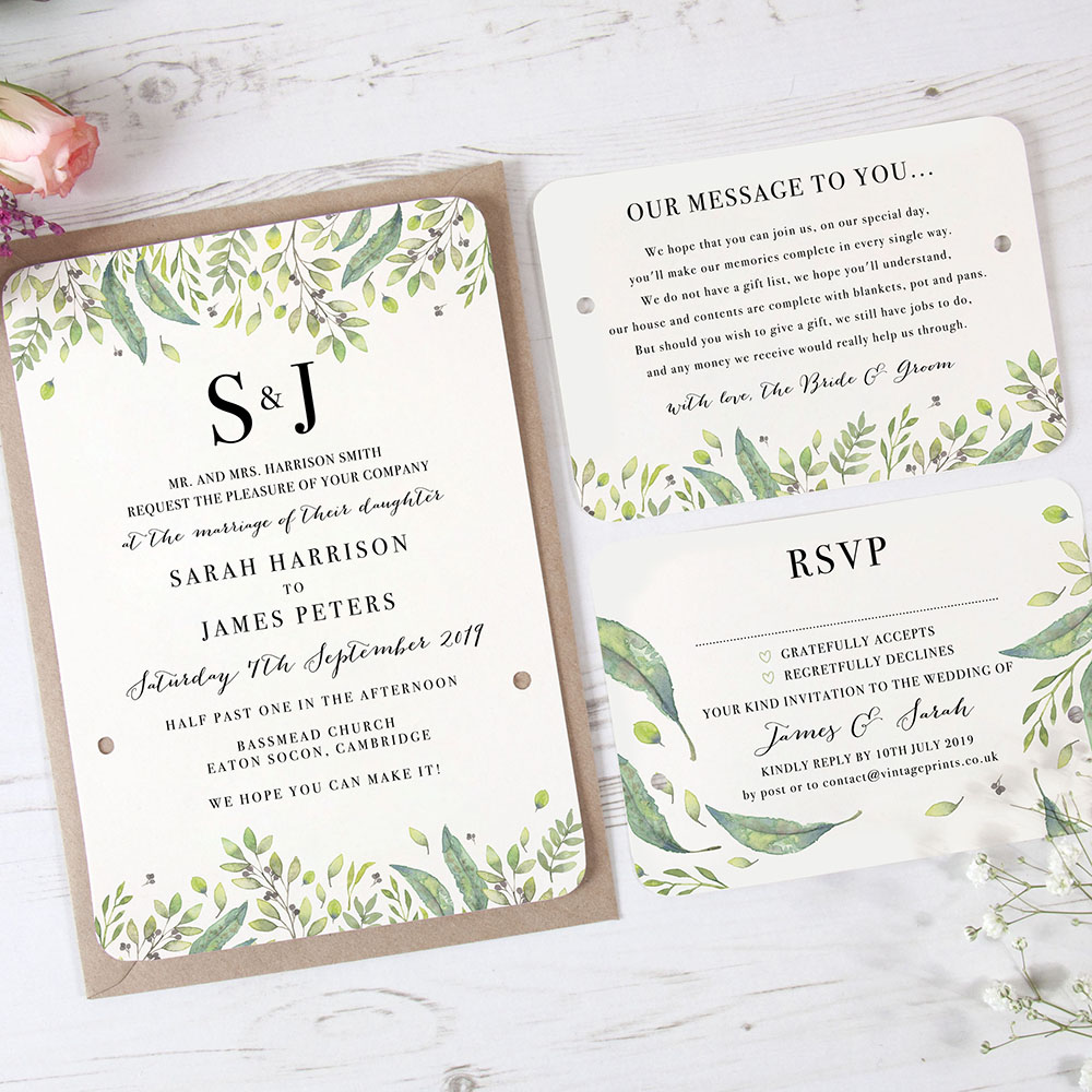 'Imogen' Hole-punched Wedding Invitation